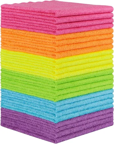 Vista 15 de Orighty - Paño de limpieza de microfibra, paquete de 24, trapos de limpieza negros de 12 x 11 pulgadas Microfiber Towels for Cars, Highly