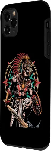 Vista 2 de Funda para iPhone 11 Pro Max Aztec Jaguar Ancient Warrior Native Mexican Mythology Case