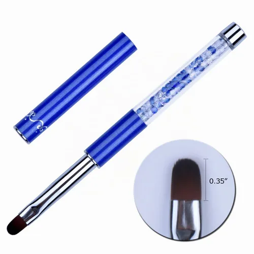 Vista 5 de 1 unids Oval UV Gel Nail Brush Rhinestone Mango Profesional Nail Art Herramientas Tamaño 8