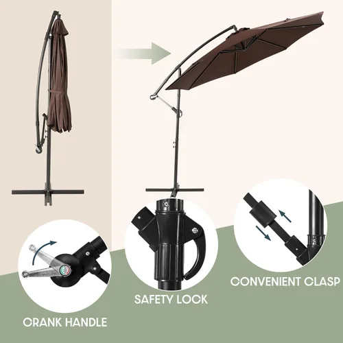 Vista 6 de WestinTrends Julia 10 Ft Cantilever Umbrella Café