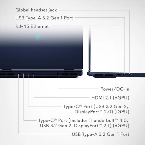 Vista 11 de Alienware 16X Gaming Laptop, RTX 5060, Intel Ultra 7 Plus, Windows 11 Home