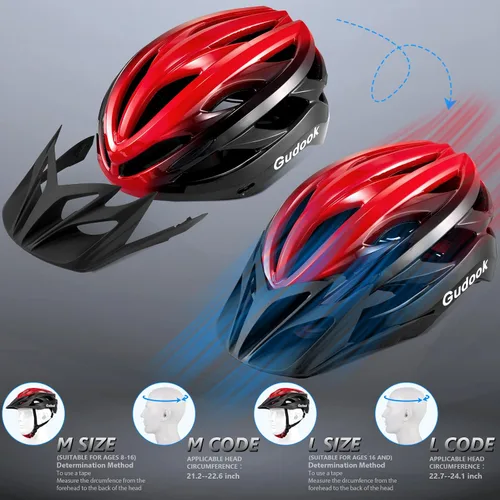 Vista 6 de Bike Helmets for Men - Women Bicycle Helmet Adult - Certified Lightweight Comfort Adjustable Cycling Helmet with Detachable Visor for Mountain Road