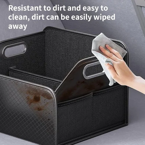 Vista 4 de Car Trunk Organizer, Large Capacity Multi-Compartment Folding Storage Box for SUV, RV, Sedan, Automotive Vehicle Interior, Cargo, Tools, Grocery