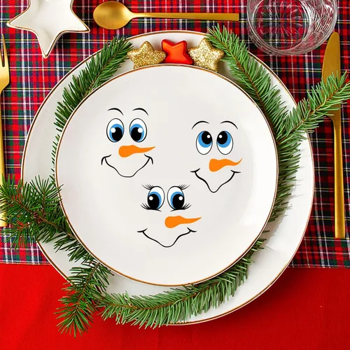 Vista 3 de 24 calcomanías de cara de muñeco de nieve para adornos de Navidad, calcomanías de dibujos animados para bolas de Navidad, refrigerador/botellas