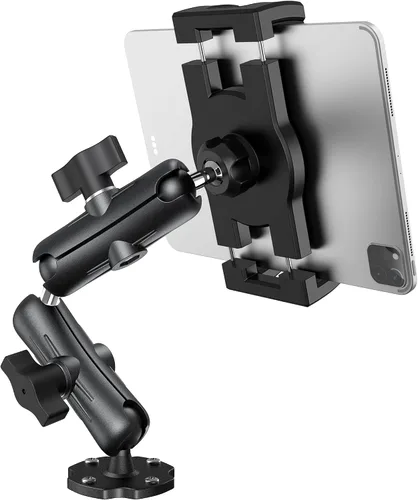 Vista 8 de Keuvirya Soporte de Tableta de Servicio Pesado para Camión y Vehículo, Soporte de Tableta con Base de Perforación para Camión con Brazo de Aluminio