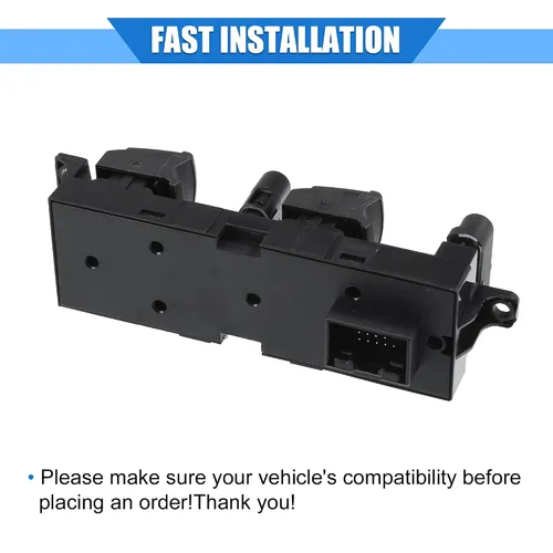 Vista 7 de Interruptor de control de ventana de coche compatible con Skoda Octavia I 1U5 Estate 1996-2010, plástico duradero negro delantero derecho