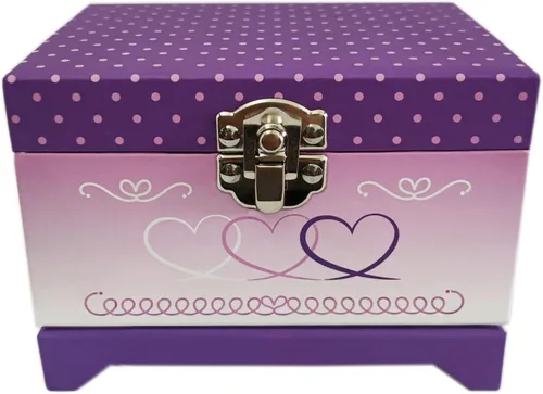 Vista 2 de Joyero musical de bailarina corazones triples