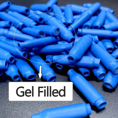 Vista 6 de 100 piezas de conectores B azules con relleno de silicona tipo gel húmedo para cables de alarma telefónica, conectores tipo B, empalmes de tipo