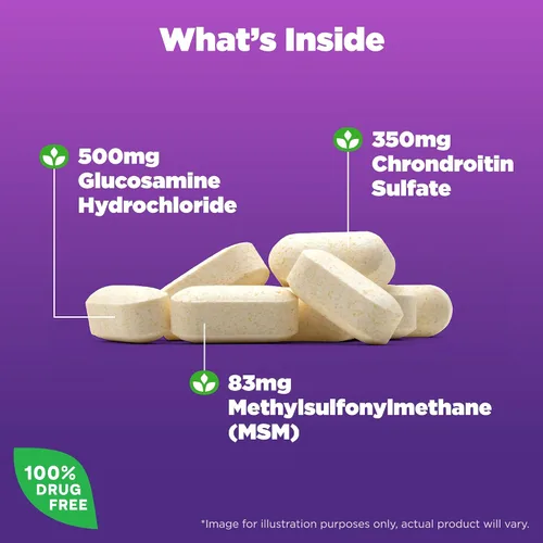 Vista 2 de Natrol Tabletas de glucosamina condroitina y MSM, 150 unidades (paquete de 12)
