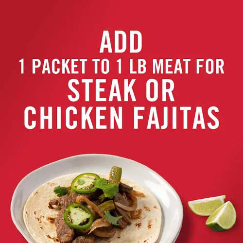 Vista 7 de McCormick Mezcla de condimentos, para fajitas estilo restaurante en casa. Se puede utilizar con: pollo, filete, camarones, verduras, 1.12 oz
