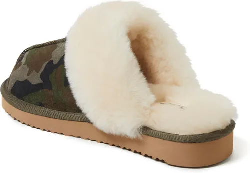 Vista 106 de Dearfoams Fireside Sydney Pantuflas anchas de piel de oveja para mujer, para interiores y exteriores