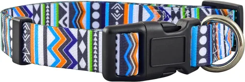 Vista 5 de Native Pup Collar de perro occidental, bonito diseño azteca tribal, macho y hembra (S, rosa)