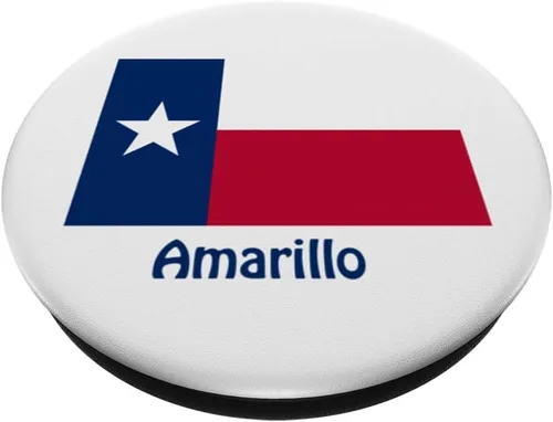 Vista 2 de Amarillo Texas USA Flag Souvenir PopSockets Adhesive PopGrip