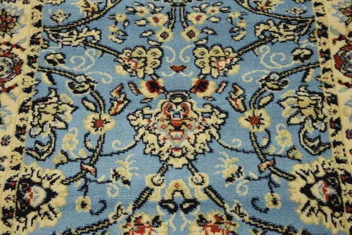 Vista 7 de Unique Loom Kashan Collection - Alfombra tradicional con diseño floral, color negro Celeste/azul marino