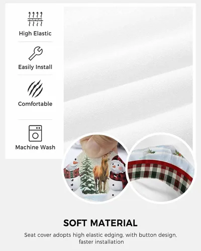 Vista 6 de Fundas elásticas para silla de oficina con diseño de muñeco de nieve, 2 piezas, suave y decorativo, protector para silla de escritorio