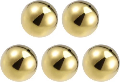 Vista 6 de METALLIXITY Bolas huecas (1.969 in/1.97 pulgadas), 5 unidades, esferas de acero inoxidable con agujero, para escalera de pasamanos, jardín en casa