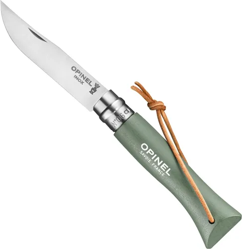 Vista 9 de Opinel No.6 Colorama - Cuchillo plegable de acero inoxidable de uso diario para bolsillo con anillo de seguridad Nube