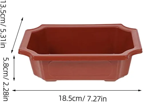 Vista 2 de iplusmile Paquete de 10 macetas de entrenamiento de bonsái de 7 pulgadas con orificio de drenaje, macetas de árbol bonsái, maceta para jardín al
