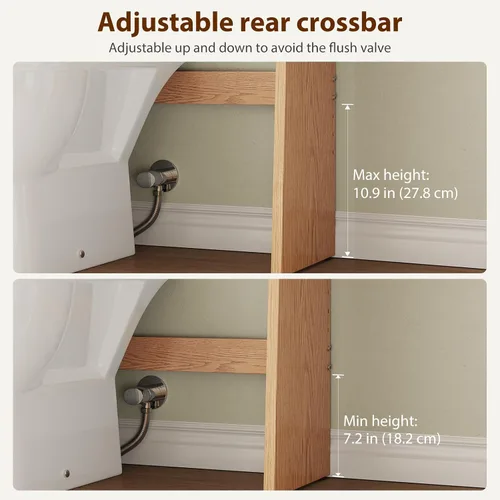 Vista 6 de Over The Toilet Storage Cabinet,Wood Organizer with Barn Door Natural