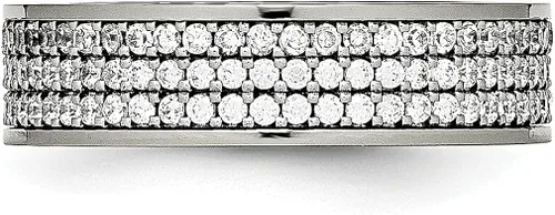 Vista 3 de ICE CARATS Titanium Cubic Zirconia Cz 6mm Flat Wedding Ring Band Fashion Jewelry for Women Gifts for Her