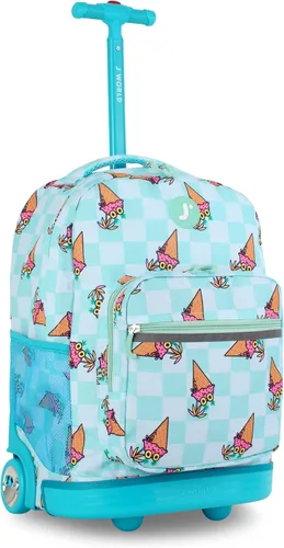 Vista 29 de J World Sunrise Kids - Mochila con ruedas para niñas y niños. Mochila con ruedas para la escuela, Aurora, 18 pulg