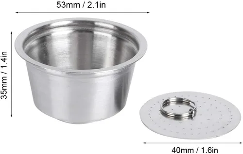 Vista 5 de Taza de cápsula de café, cápsulas de café recargables reutilizables de acero inoxidable, accesorio de café de cápsula compatible con cafetera Dolce