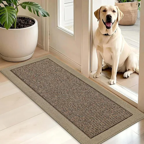 Vista 25 de BEQHAUSE Tapete para puerta interior de 20 x 32 pulgadas, tapete antideslizante para entrada, lavable, resistente a la suciedad, tapete