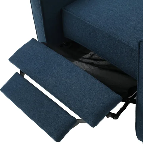 Vista 8 de Sillón de cuero reclinable Lucas, Azul oscuro