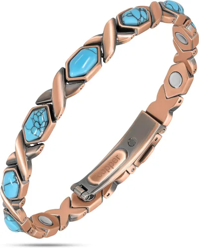 Vista 10 de MagnetRX® Pulseras magnéticas de cobre para mujeres - EllipseMAX 5X Fuerza 5,000 Gauss con imanes - Diseñadas en EE. UU. y patente pendiente