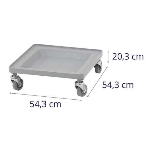 Vista 2 de Cambro CDR2020151 Camdolly gris suave Plato/estante de vidrio Dolly Dolly