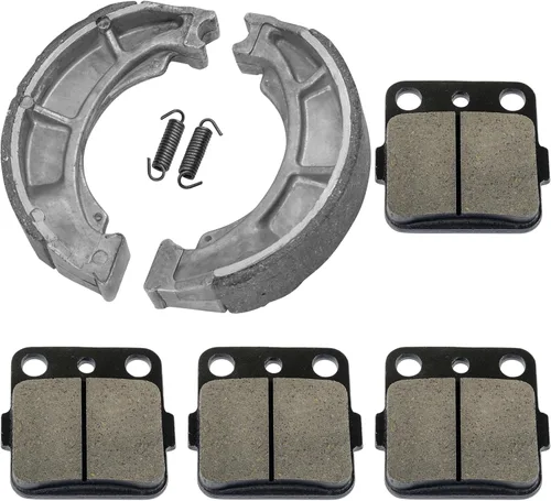 Vista 4 de Caltric Pastillas de freno delanteras y zapatas de freno traseras compatibles con Suzuki Lt-F250 Ozark 250 2007-2014