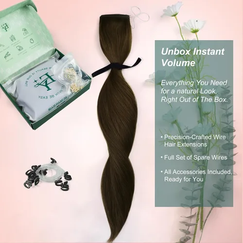 Vista 93 de Easyouth Extensión de cabello humano rubio con cola de caballo, extensiones de cabello humano rubio dorado con reflejos rubios, extensiones