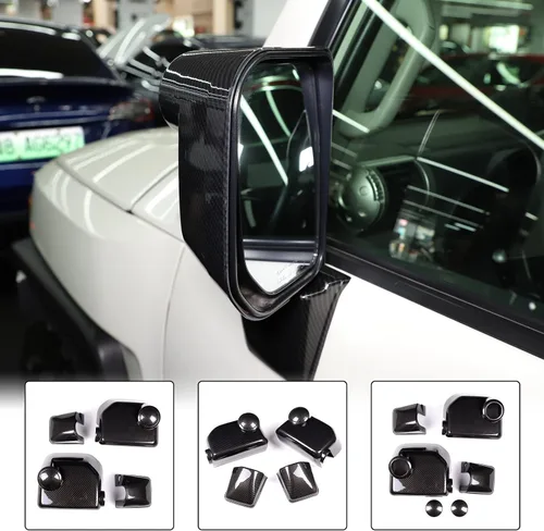 Vista 6 de 6 piezas de cubierta de espejo retrovisor exterior compatible con Toyot@ FJ Cruiser 2007-2021 Aunginsy cubierta de protección para retrovisor