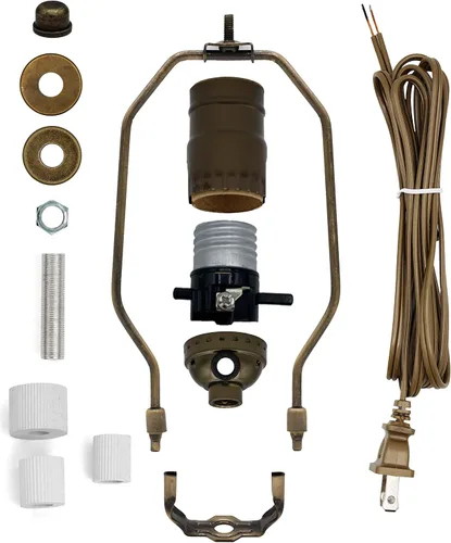 Vista 7 de Kit de lámpara Creative Hobbies para botellas de licor, botellas de vino - Incluye todos los adaptadores, enchufe, cable y arpa (negro)