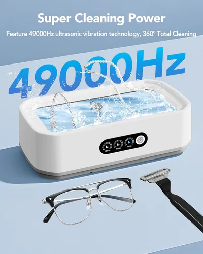 Vista 2 de Limpiador ultrasónico inteligente de joyas, potente limpiador ultrasónico portátil para gafas, anillos, relojes, dentaduras, alta capacidad de 22.0