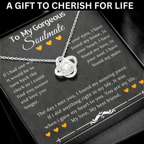 Vista 5 de ZILORRA Christmas gifts for Soulmate, Soulmate Necklace for Women, Wife Necklace from Husband, Girlfriend Necklace from Boyfriend, Message Card
