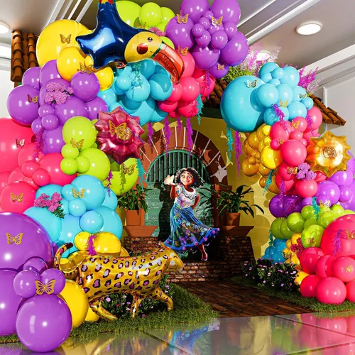 Vista 13 de Kit de arco de guirnalda de globos de mago mágico todo en 1 con snitch adicional para decoraciones de cumpleaños de mago mágico, suministros
