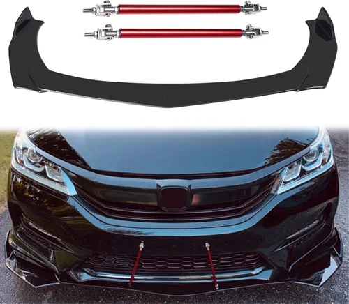 Vista 8 de Alerón universal para parachoques delantero, difusor de alerón de barbilla, protector de ala protectora, kit de carrocería de coche con extensión