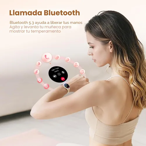 Vista 2 de KEEPONFIT Reloj inteligente para hombres/mujeres Android y iPhone, pantalla táctil de 1.27" (3,23 cm), rastreador de fitness con responder/hacer
