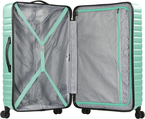 Vista 7 de U.S. Traveler Boren - Maleta de viaje de policarbonato resistente con 8 ruedas giratorias, asa de aluminio