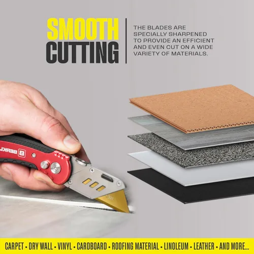 Vista 6 de Cuchillas para cuchillo utilitario con revestimiento de titanio, 50 unidades con dispensador, SK2H afiladas con láser endurecidas, ultra 3 veces más
