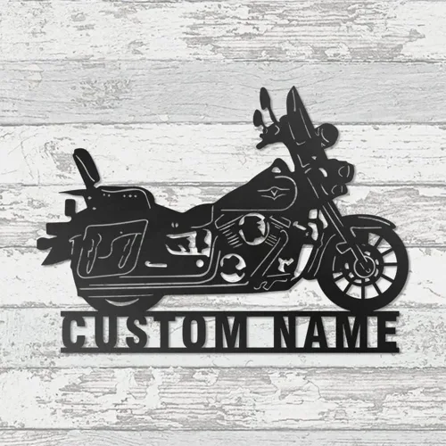Vista 19 de Letrero con nombre personalizado, letrero de metal para motocicleta, decoración de pared con nombre de familia, decoración rústica para el hogar