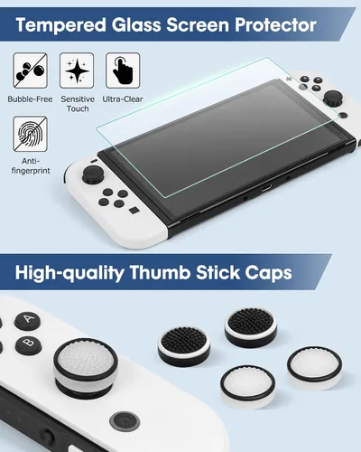 Vista 4 de Funda de transporte para Nintendo Switch OLED modelo, funda de viaje impermeable con funda protectora acoplable, soporte de soporte, protector