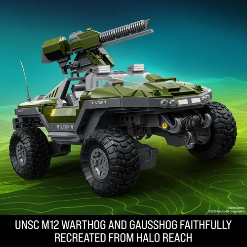 Vista 4 de Mattel Brick Shop Hot Wheels Halo UNSC M12 Warthog - Juego de construcción