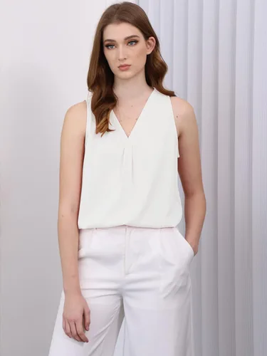 Vista 6 de Milumia Camiseta sin mangas con cuello en V para mujer
