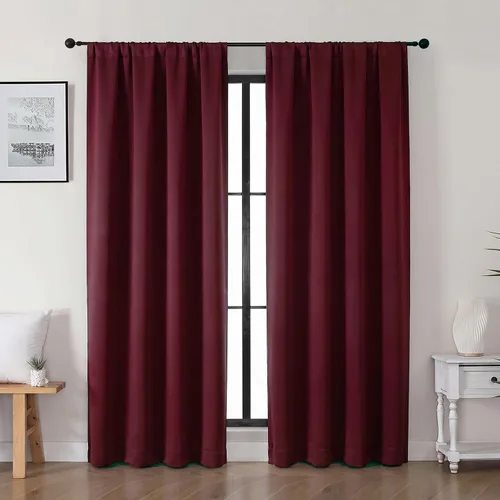 Vista 128 de Gwine Aqua Short Curtains 36 Inches Long - Small Half Window Kitchen Curtains Over Sink, Solid Blackout Curtain for Bathroom Basement Cabinet RV, 2