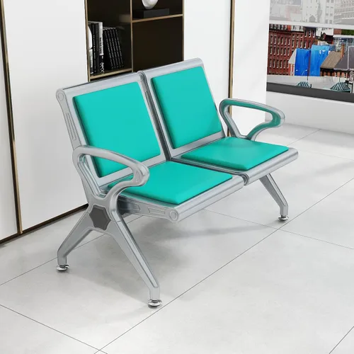 Vista 13 de Kinfant Banco de sala de espera de 2 asientos, sillas de sala de recepción con brazos, sillas de recepción de aeropuerto, sillas de vestíbulo