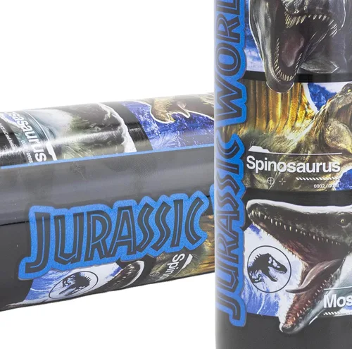 Vista 4 de Jurassic World - Botella de agua aislada para niños Jurassic World de 20 onzas Botella de dinosaurio reutilizable de doble pared sin BPA