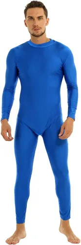 Vista 4 de FEESHOW Traje de leotardo de una pieza con cremallera y cuello alto para hombre