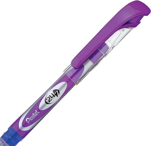 Vista 3 de Pentel Resaltador líquido con punta de cincel 24/7, tinta violeta, caja de 12 (SL12-V)